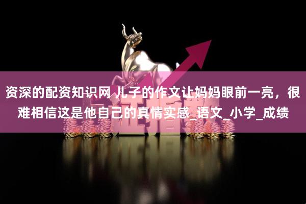 资深的配资知识网 儿子的作文让妈妈眼前一亮，很难相信这是他自己的真情实感_语文_小学_成绩